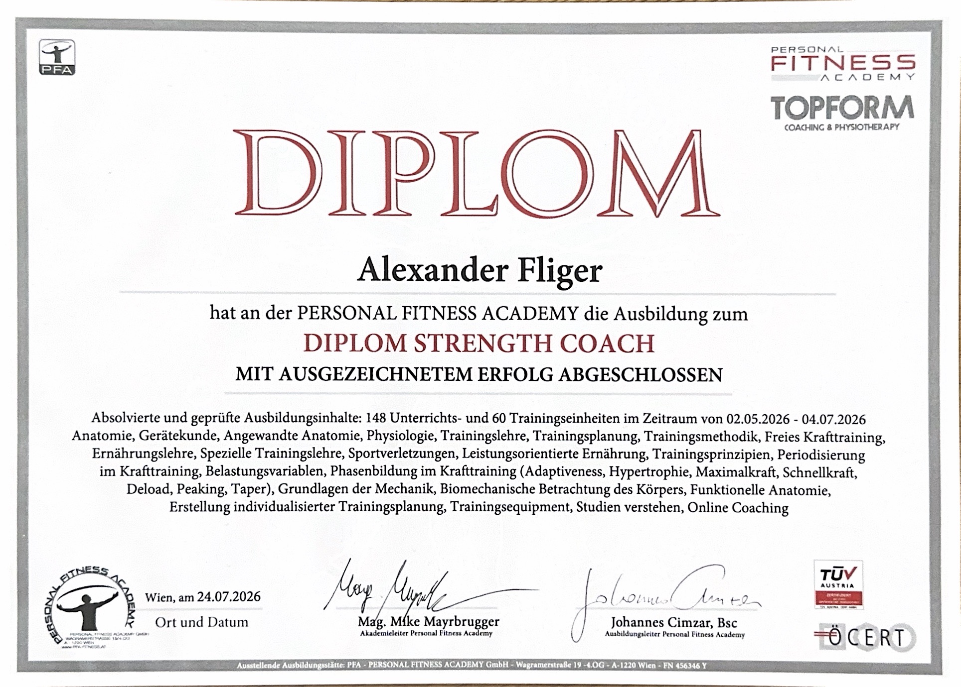 Diplom Strength Coach